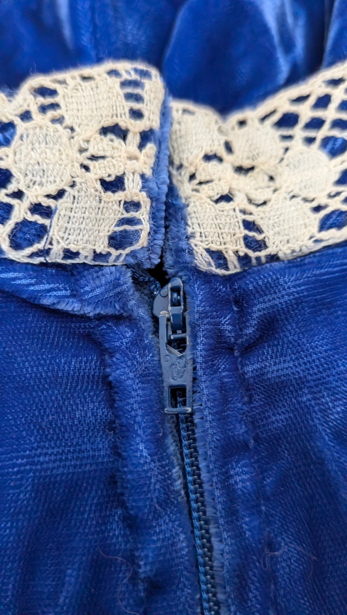 1960s blue velvet dress