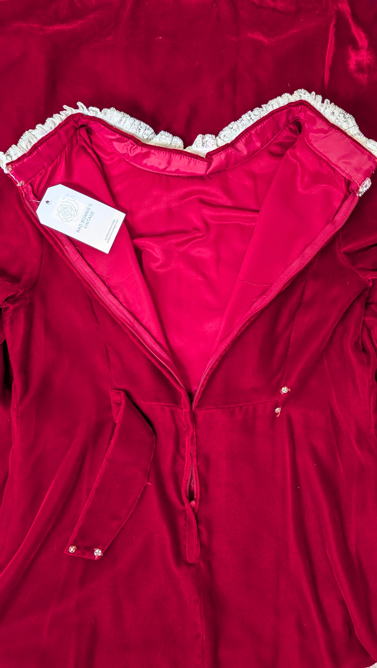 1960s red velvet dress