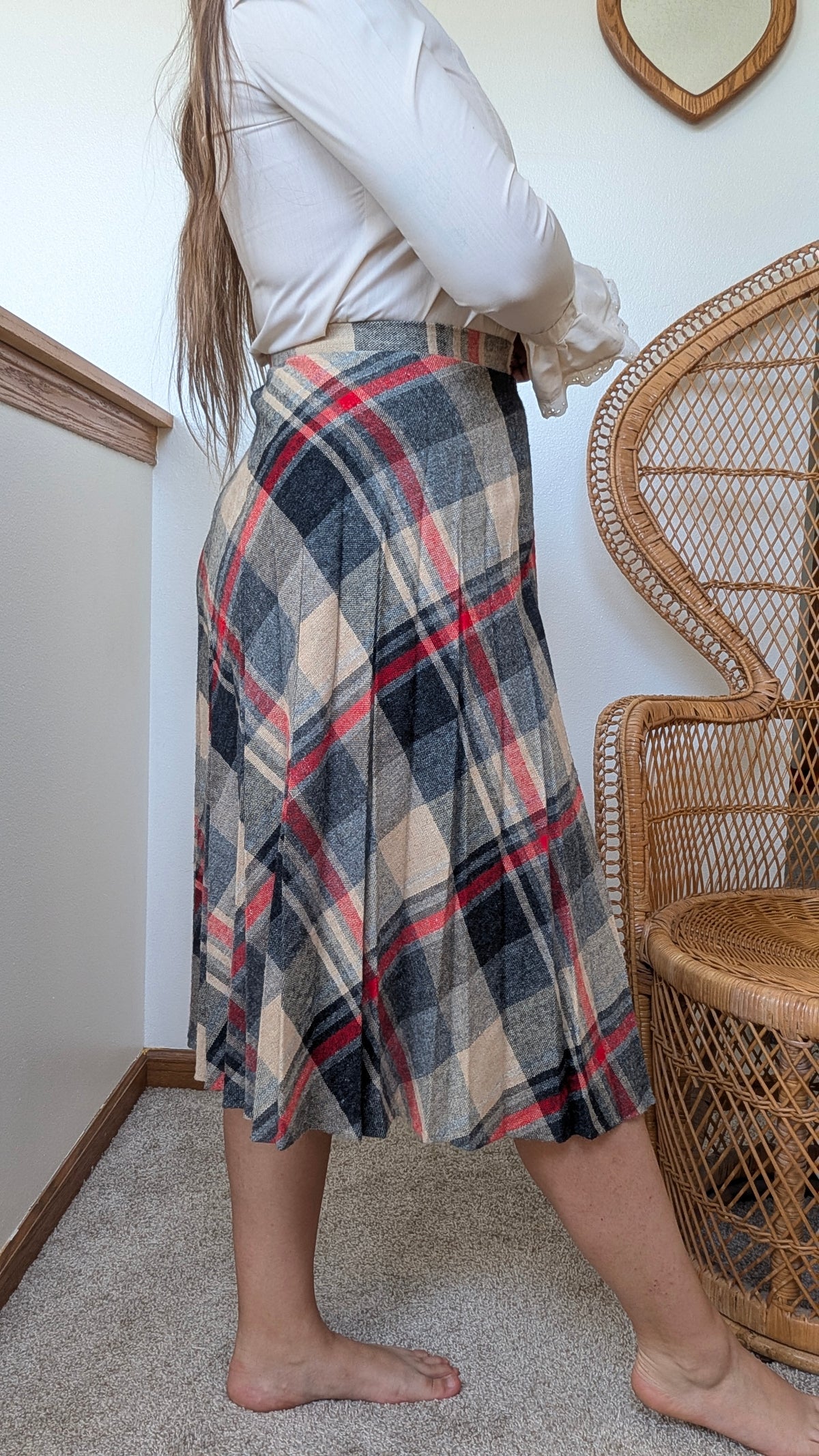 1980s pleated plaid skirt Skirt Rad Bonnie's Vintage