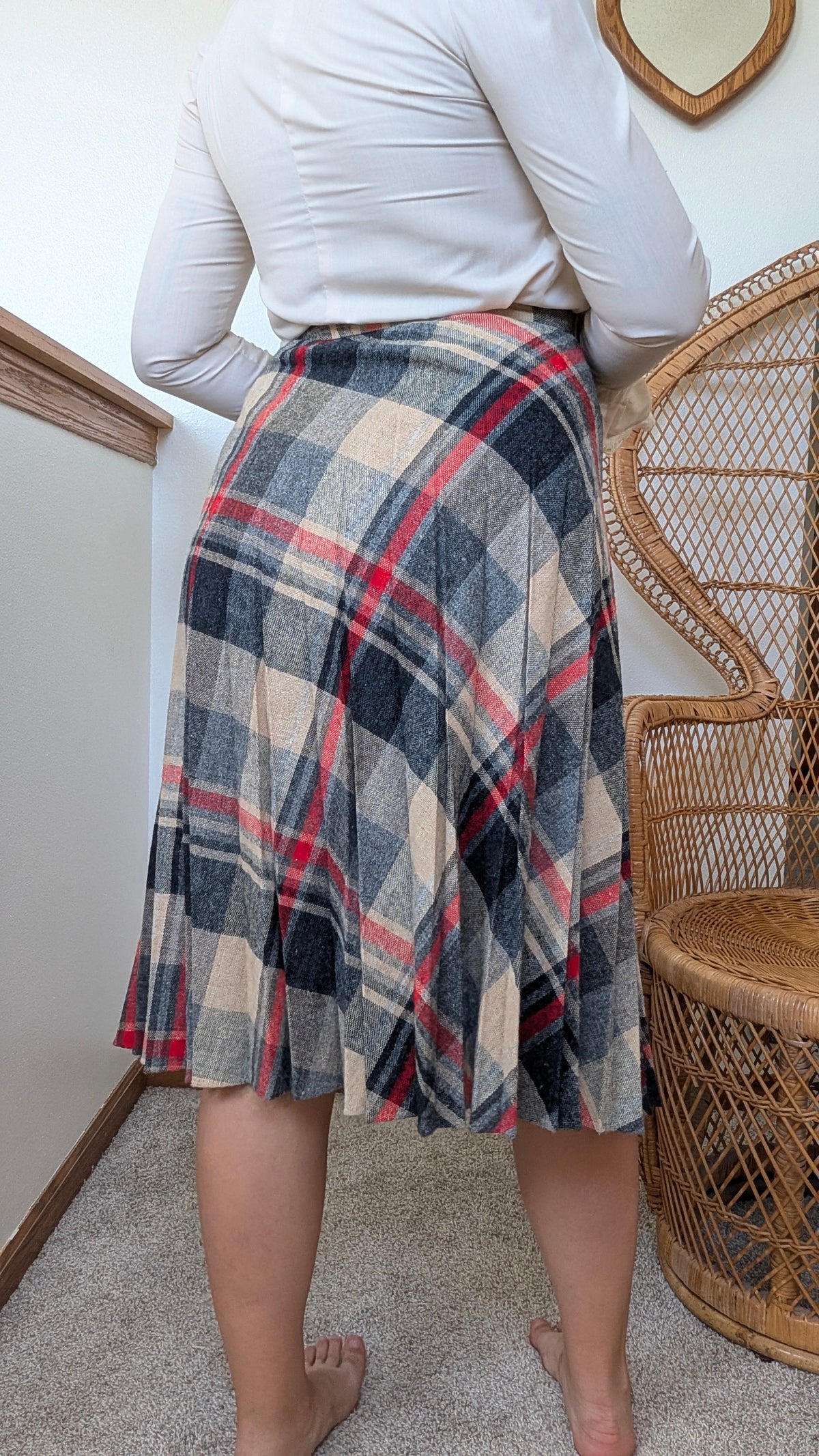 1980s pleated plaid skirt Skirt Rad Bonnie's Vintage