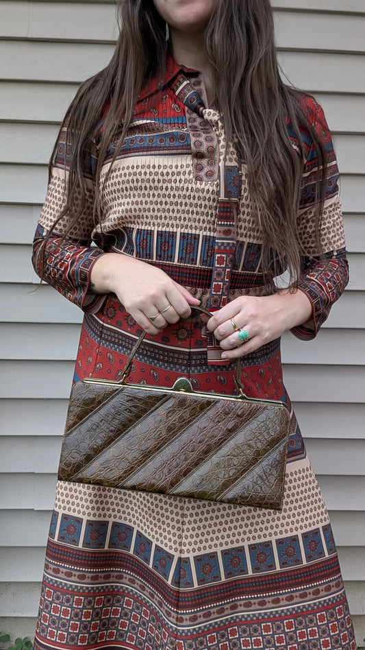1950s croc handbag handbag Rad Bonnie's Vintage