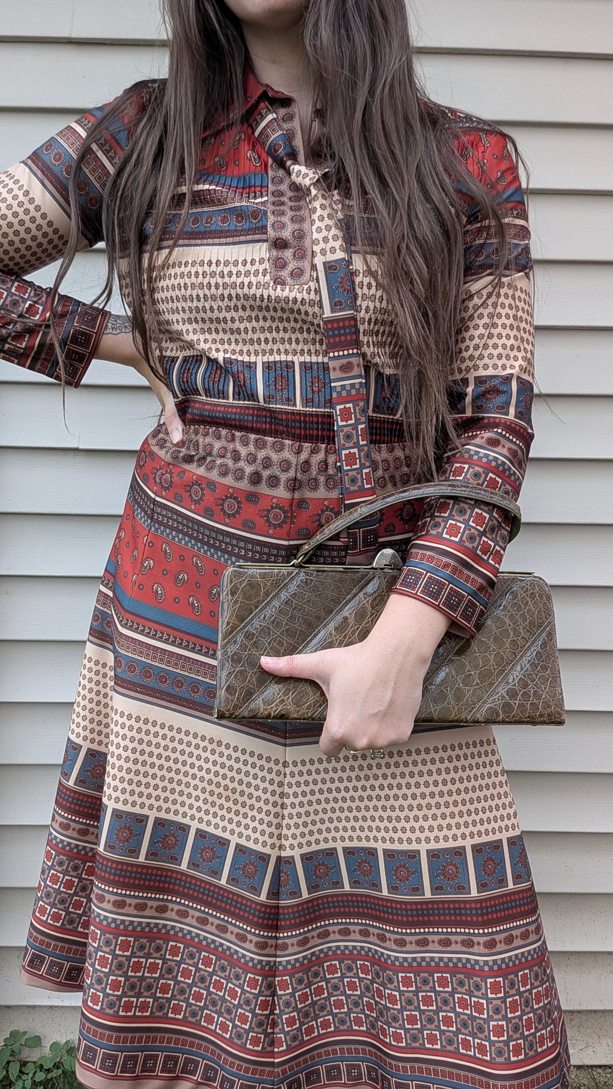 1950s croc handbag