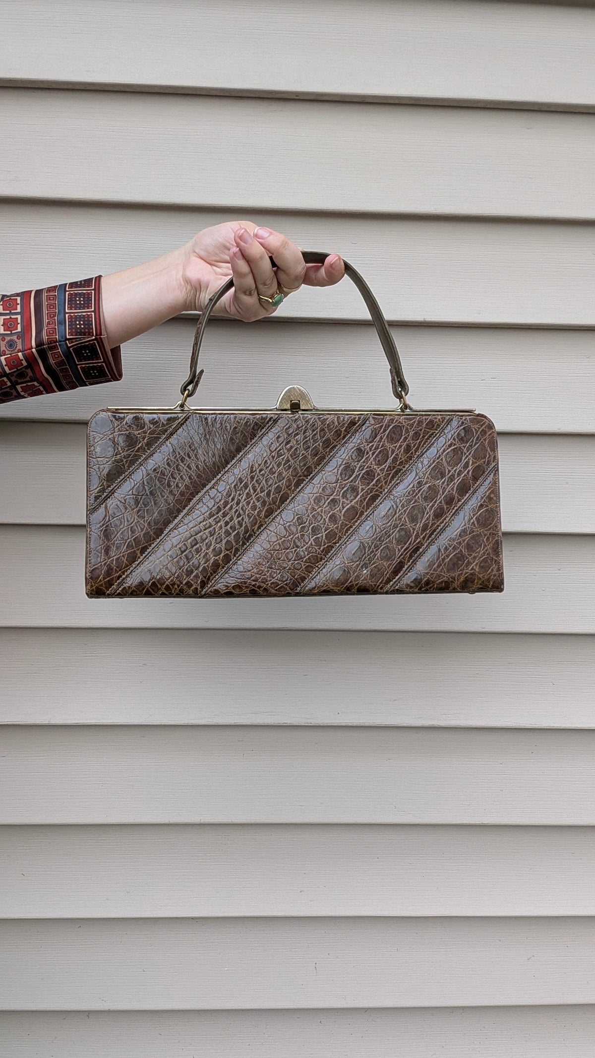 1950s croc handbag