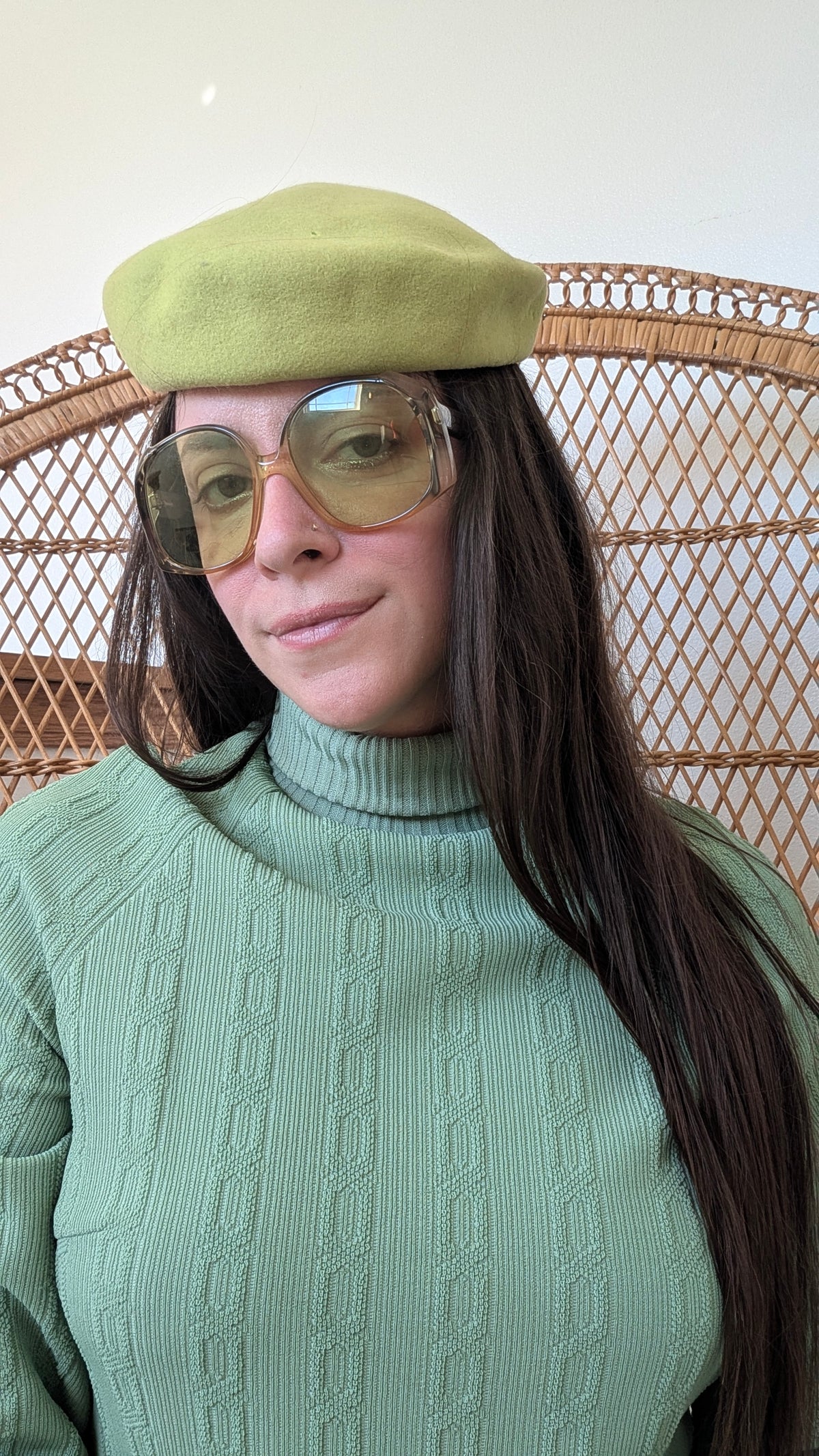 1950s lime beret Beret Rad Bonnie's Vintage