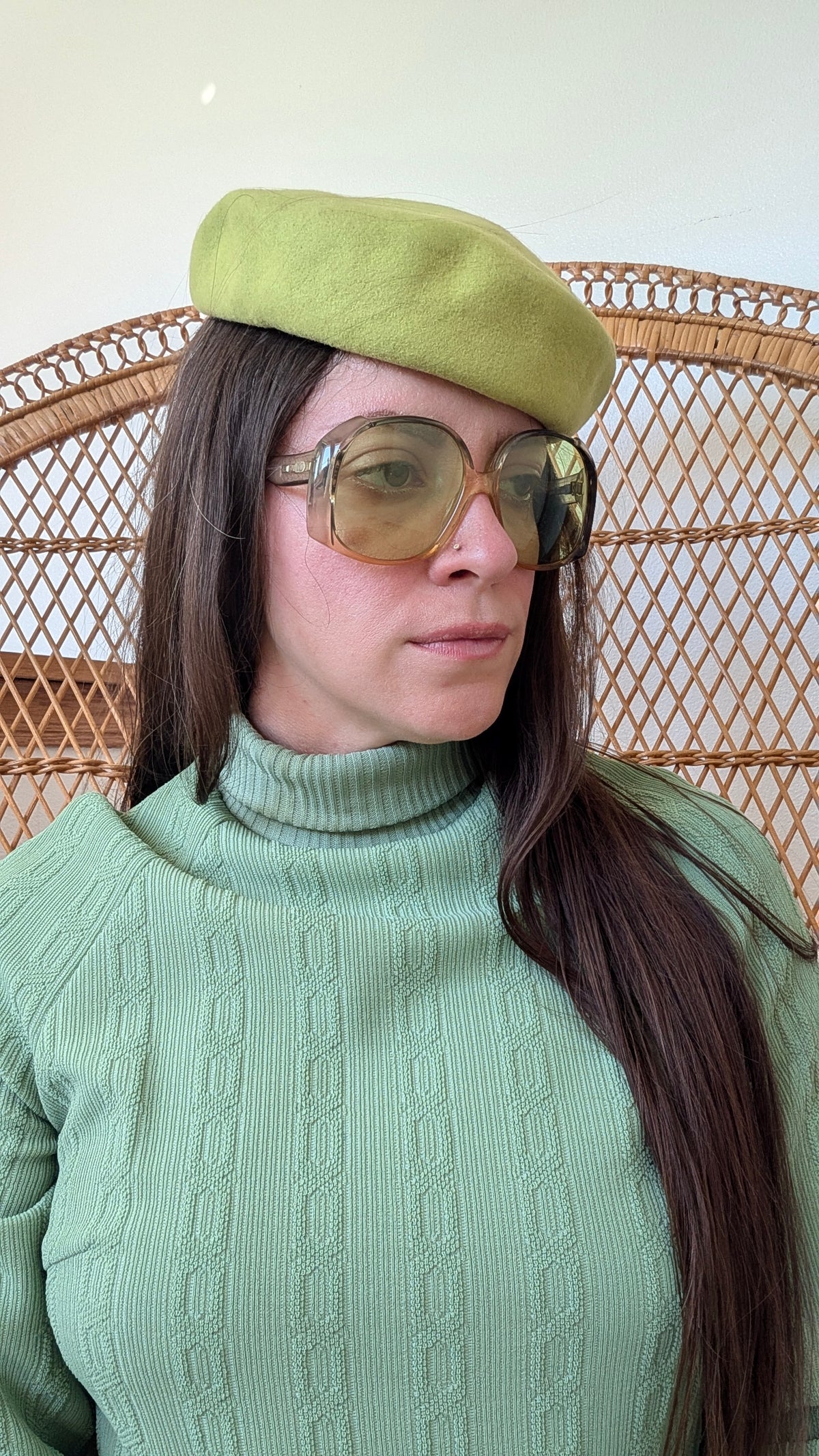 1950s lime beret Beret Rad Bonnie's Vintage