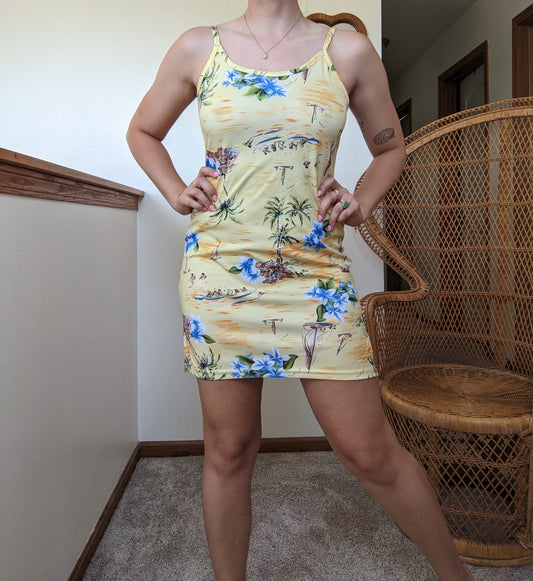 1980s tropical mini swim cover-up/beach dress Swim Rad Bonnie's Vintage