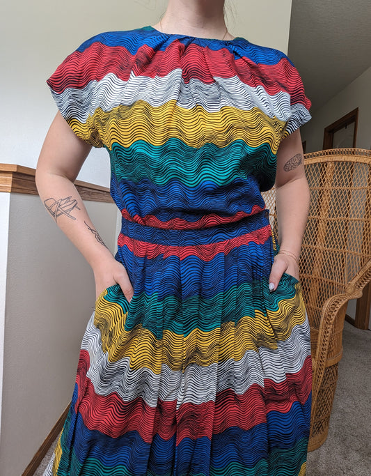 1980s colorful wavy set Set Rad Bonnie's Vintage