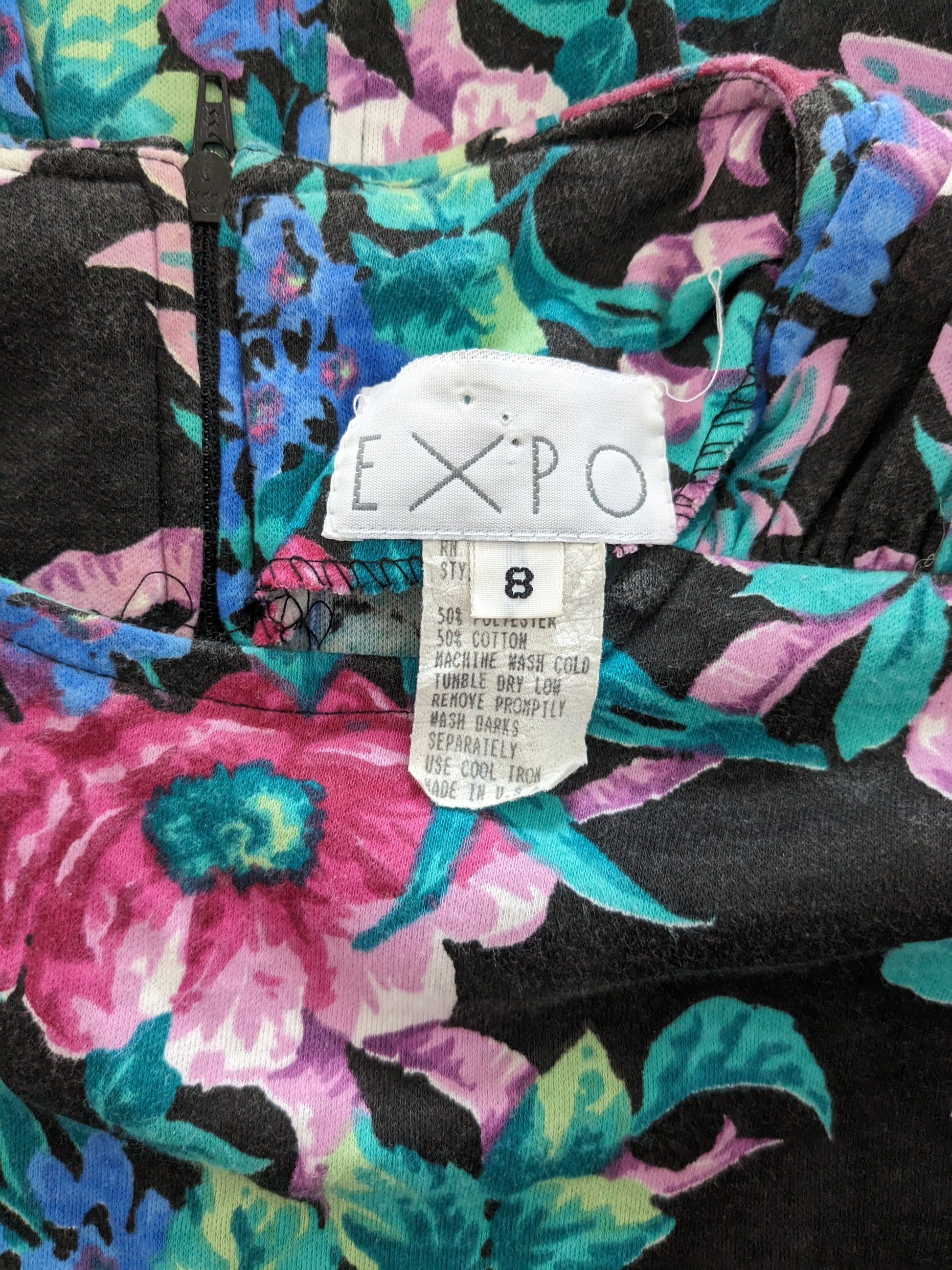 1980s floral puff sleeve dress Dress Rad Bonnie's Vintage