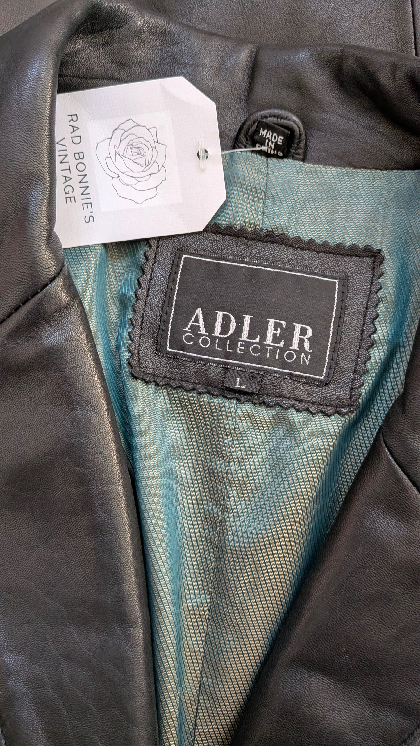 1990s leather jacket Coat Rad Bonnie's Vintage