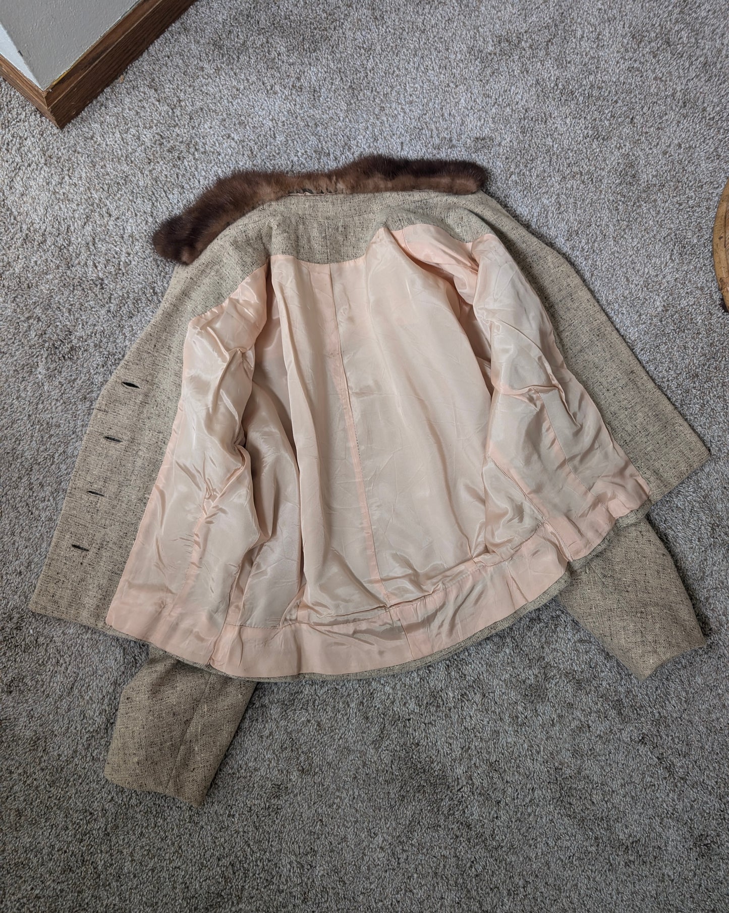 1950s wool blazer with fur collar Jacket Rad Bonnie's Vintage