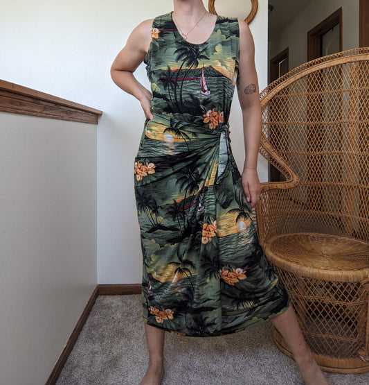 1980s palm tree swim cover-up Swim Rad Bonnie's Vintage