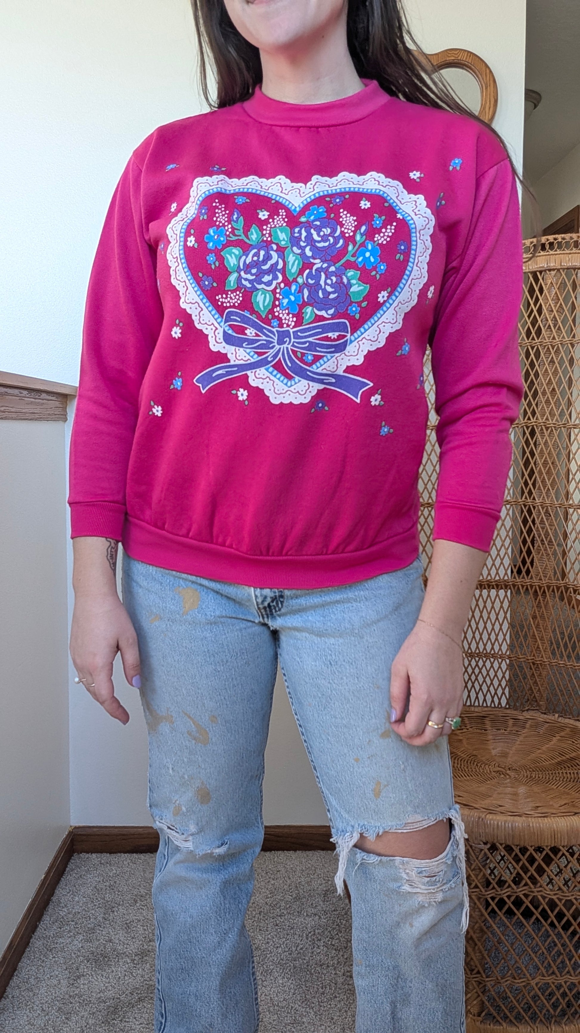 1980s Valentine Crewneck Rad Bonnie's Vintage
