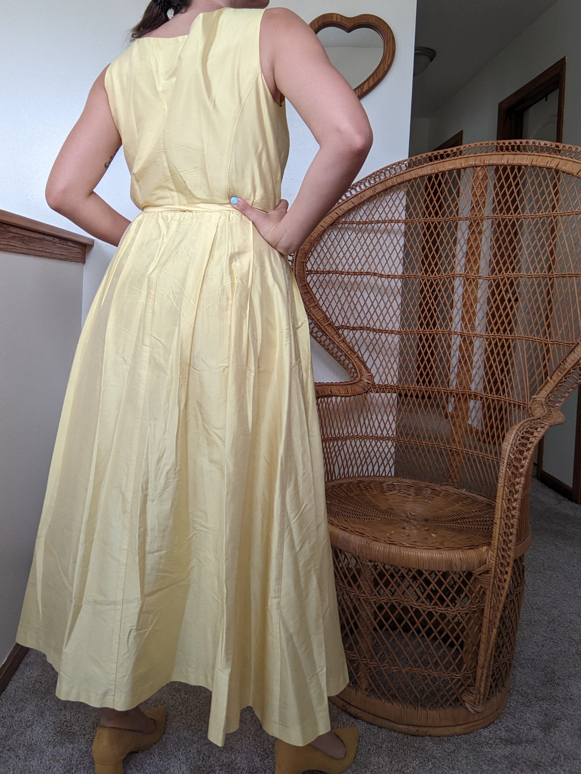 1980s does 50s Silk Dress Dress Rad Bonnie's Vintage