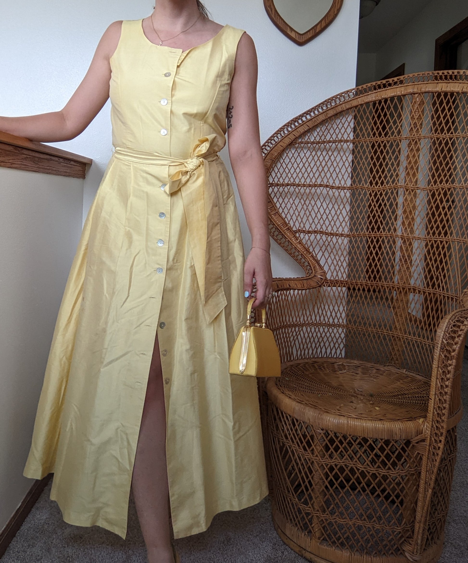 1980s does 50s Silk Dress Dress Rad Bonnie's Vintage