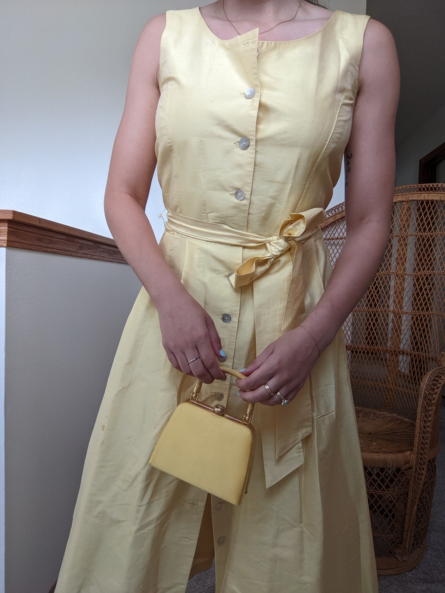 1980s does 50s Silk Dress Dress Rad Bonnie's Vintage