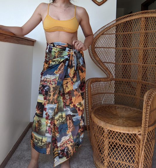 1990s Hawaiian Motif Wrap Skirt Skirt Rad Bonnie's Vintage