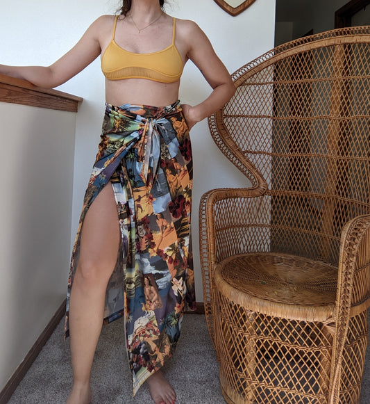 1990s Hawaiian Motif Wrap Skirt Skirt Rad Bonnie's Vintage