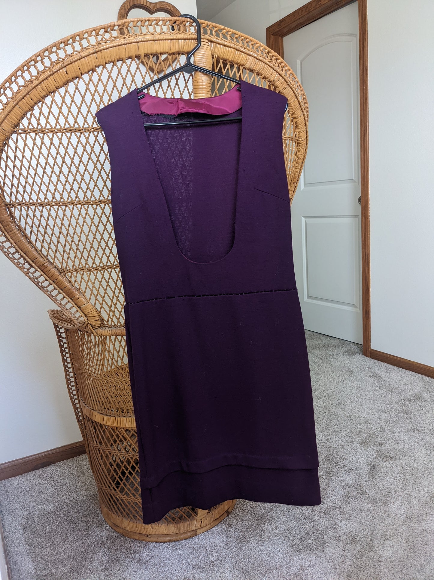 1970s Plum Overall Dress