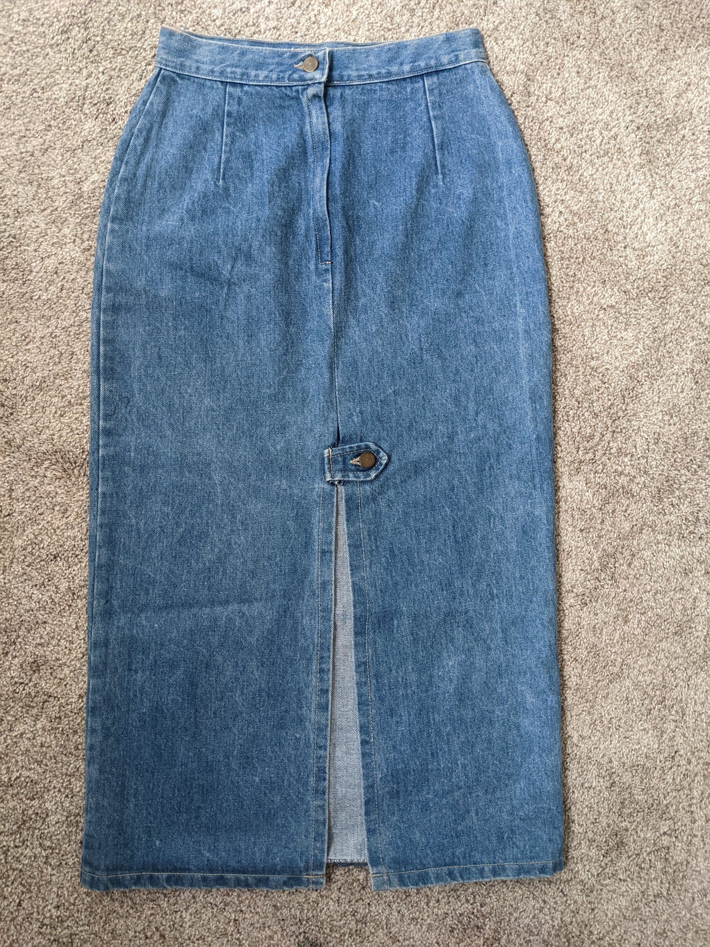 1980s Denim Maxi Skirt