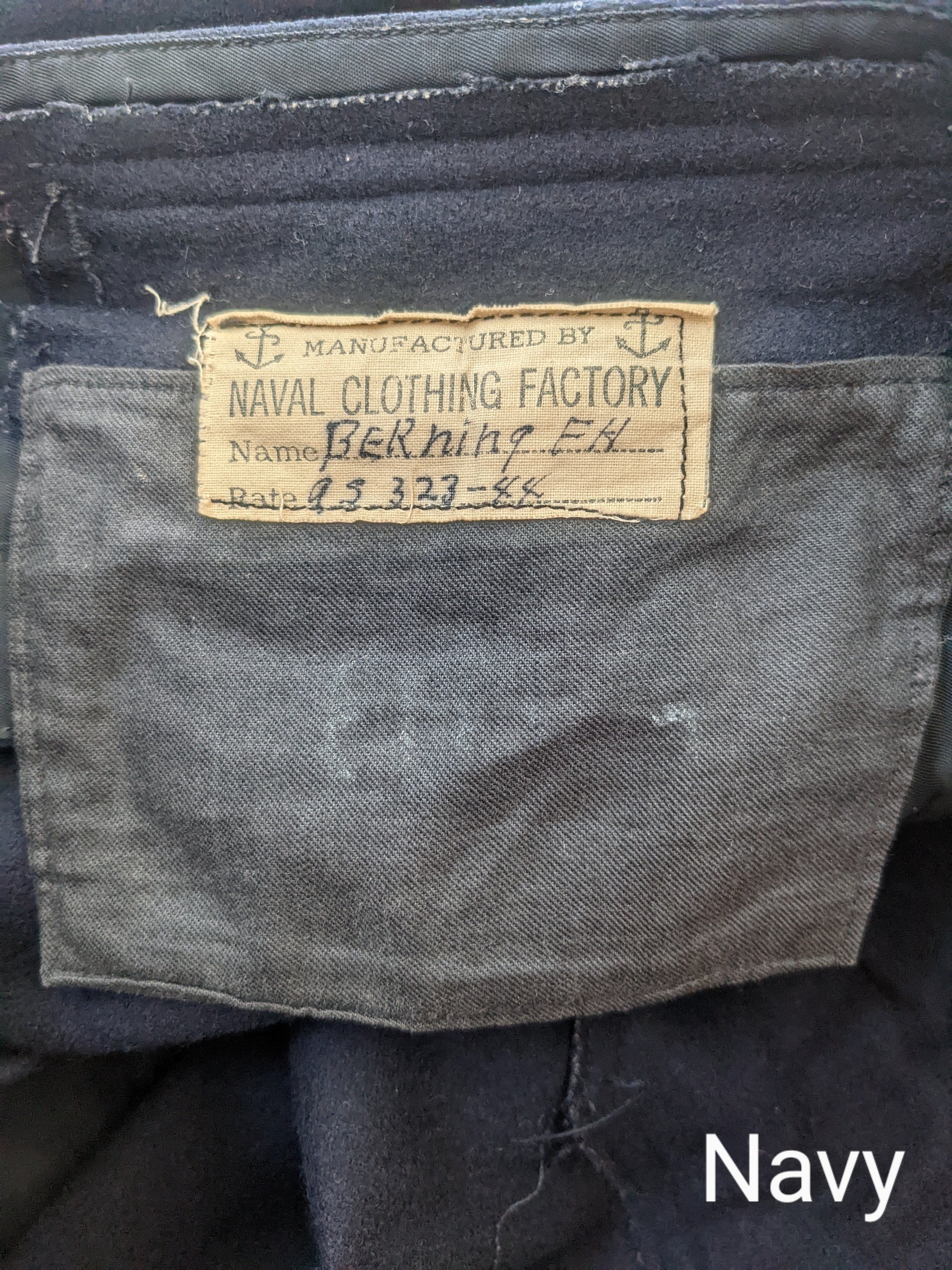 1940s Navy-colored Naval Clothing Factory Pants Pants Rad Bonnie's Vintage