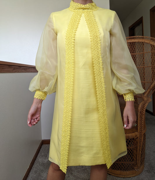 1960s-70s Yellow Dress Dress Rad Bonnie's Vintage