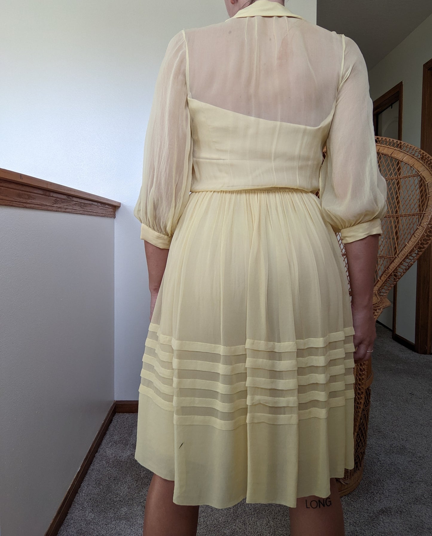 1940s Pastel Yellow Dress Dress Rad Bonnie's Vintage