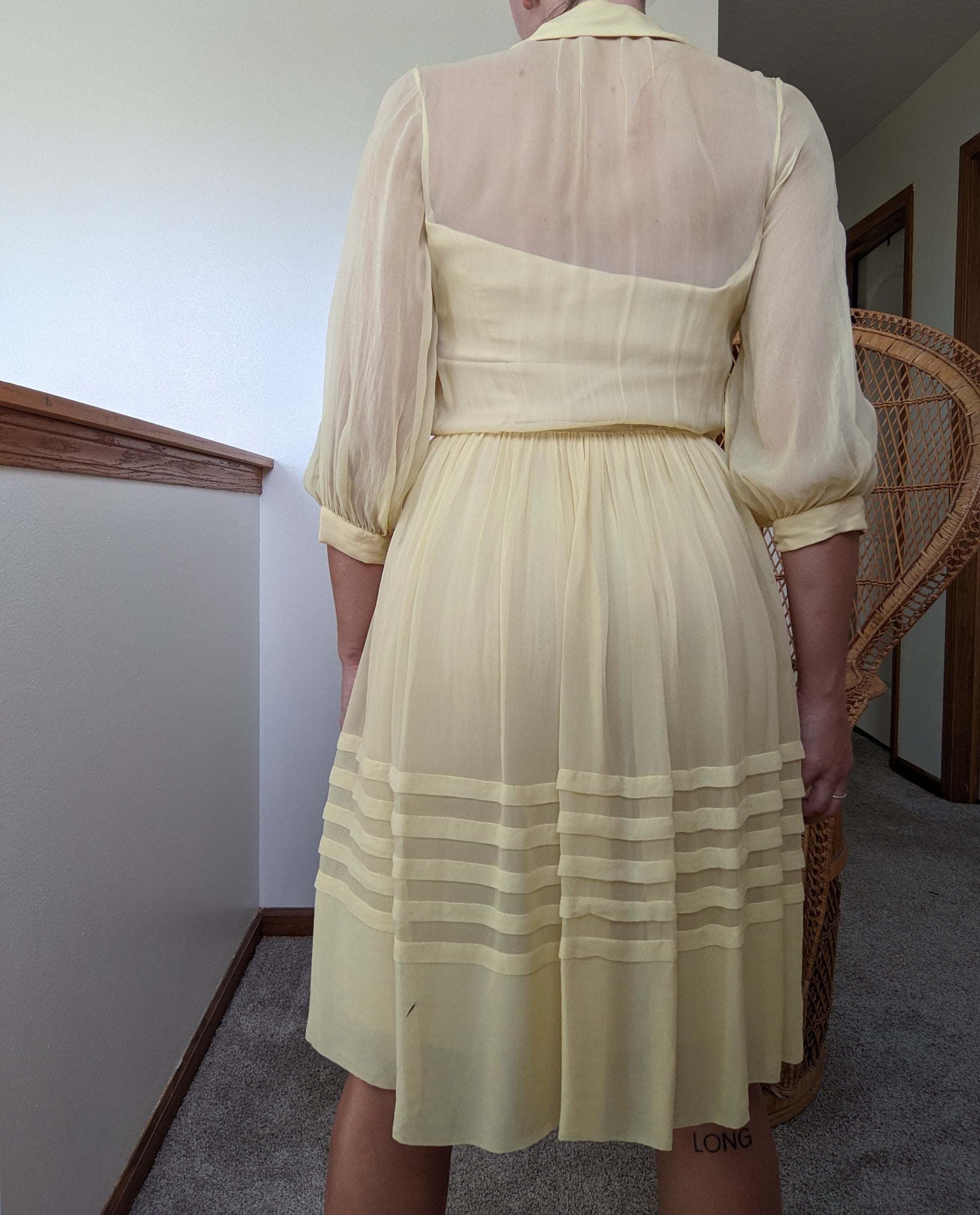 1940s Pastel Yellow Dress Dress Rad Bonnie's Vintage