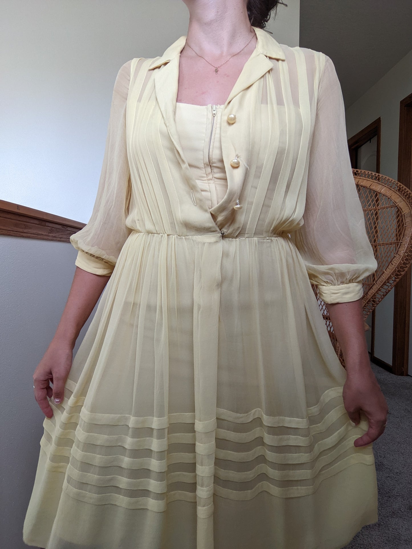 1940s Pastel Yellow Dress Dress Rad Bonnie's Vintage
