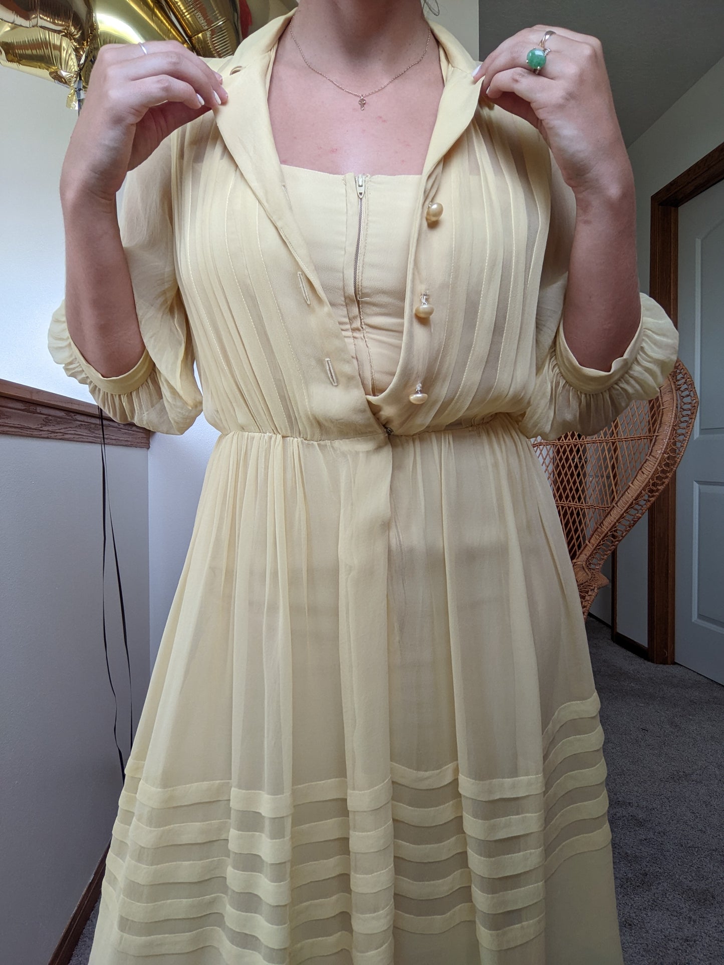 1940s Pastel Yellow Dress Dress Rad Bonnie's Vintage