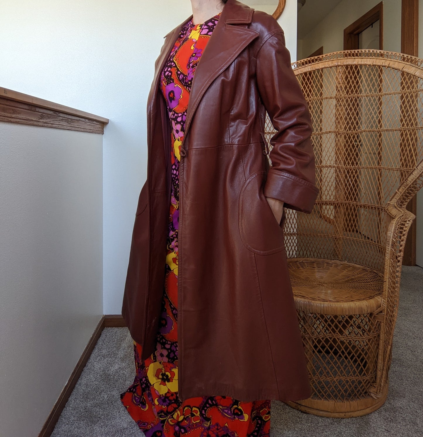 1970s Leather Trench Coat