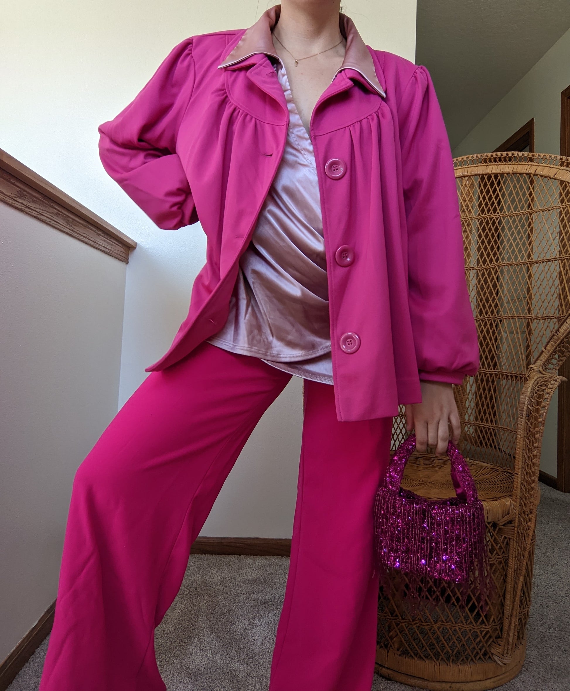 1980s Does 60s Barbie Pink Jacket Jacket Rad Bonnie's Vintage