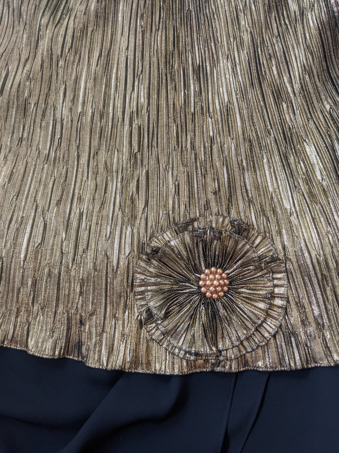 1980s Shimmery Gold Cocktail Dress