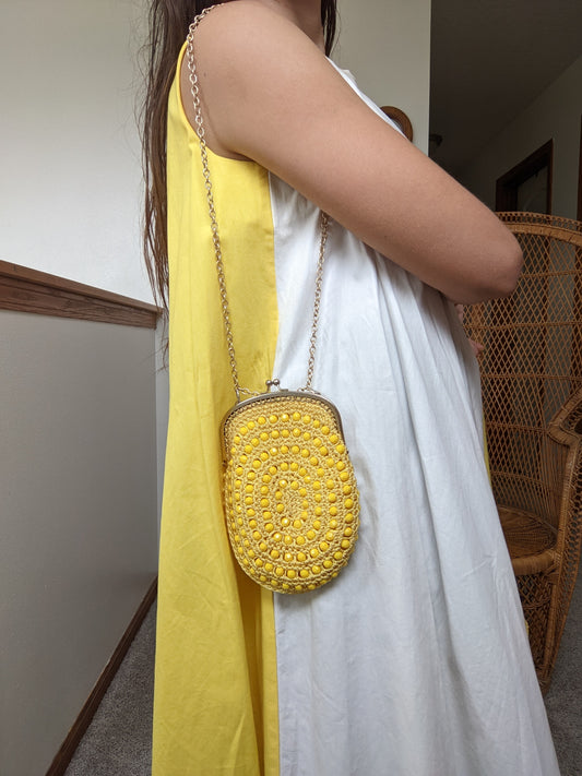 1970s Italian-Made Beaded Crochet Bag Bag Rad Bonnie's Vintage