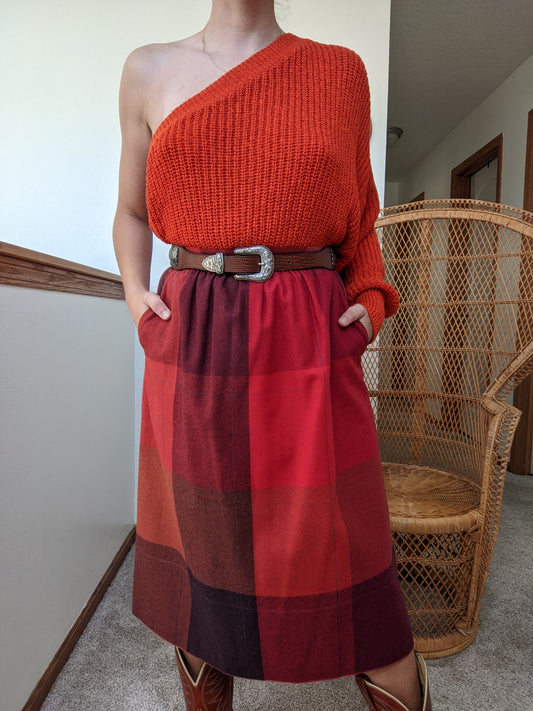 1970s Union-Made Wool Blend Skirt Skirt Rad Bonnie's Vintage