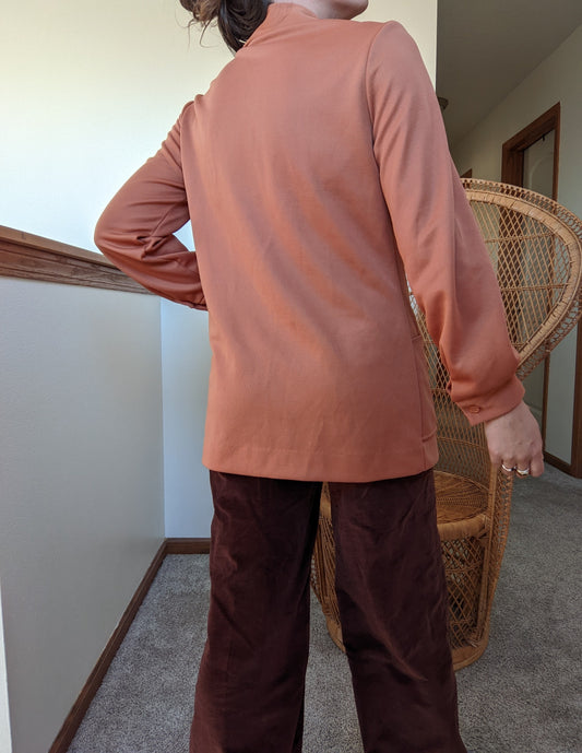 1970s Pumpkin Orange Chore Shirt Shirt Rad Bonnie's Vintage
