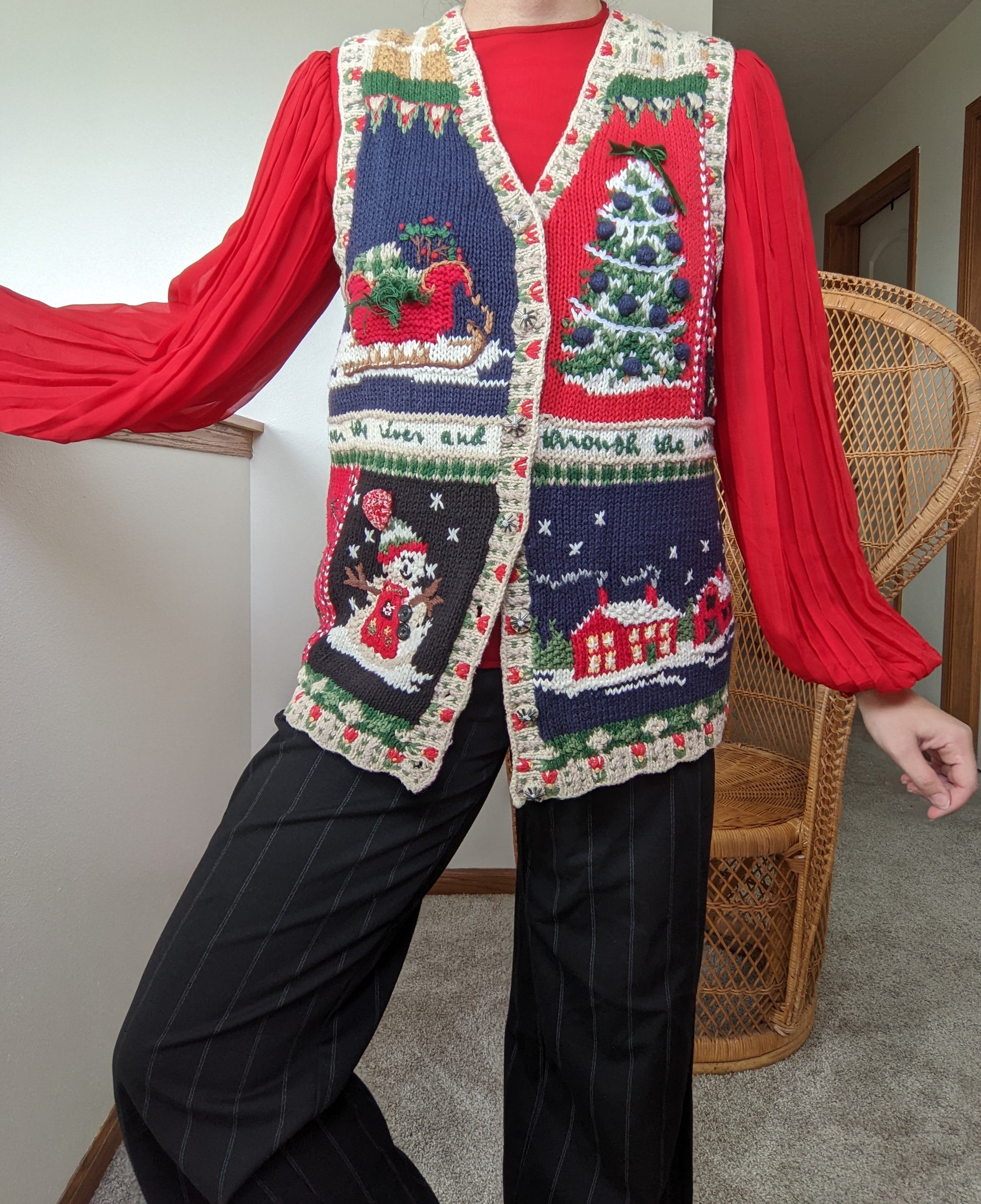 1980s Holiday Vest Vest Rad Bonnie's Vintage