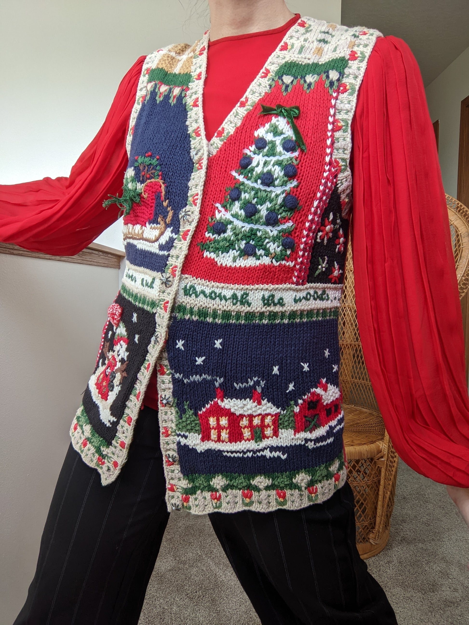 1980s Holiday Vest Vest Rad Bonnie's Vintage