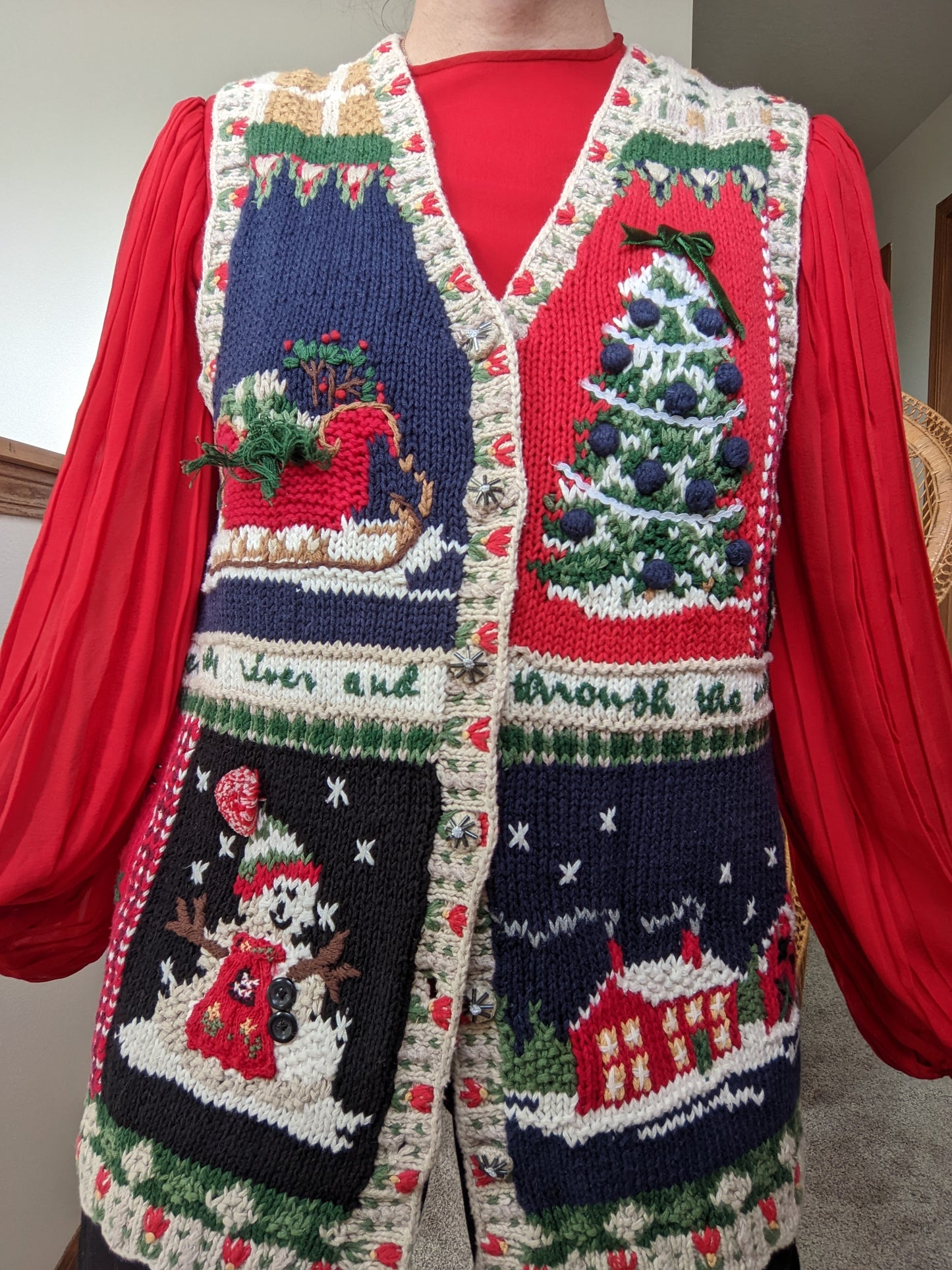 1980s Holiday Vest Vest Rad Bonnie's Vintage