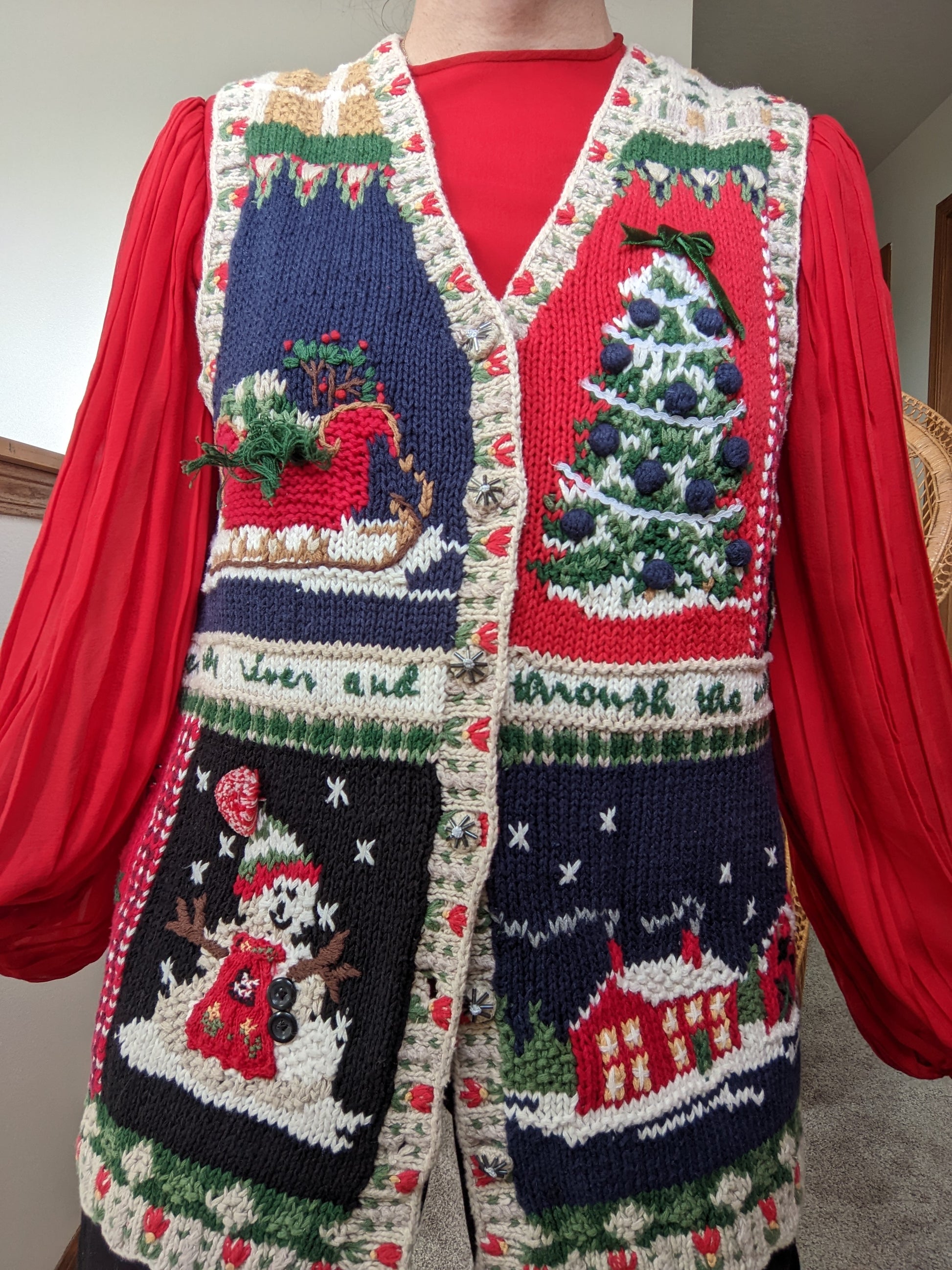 1980s Holiday Vest Vest Rad Bonnie's Vintage
