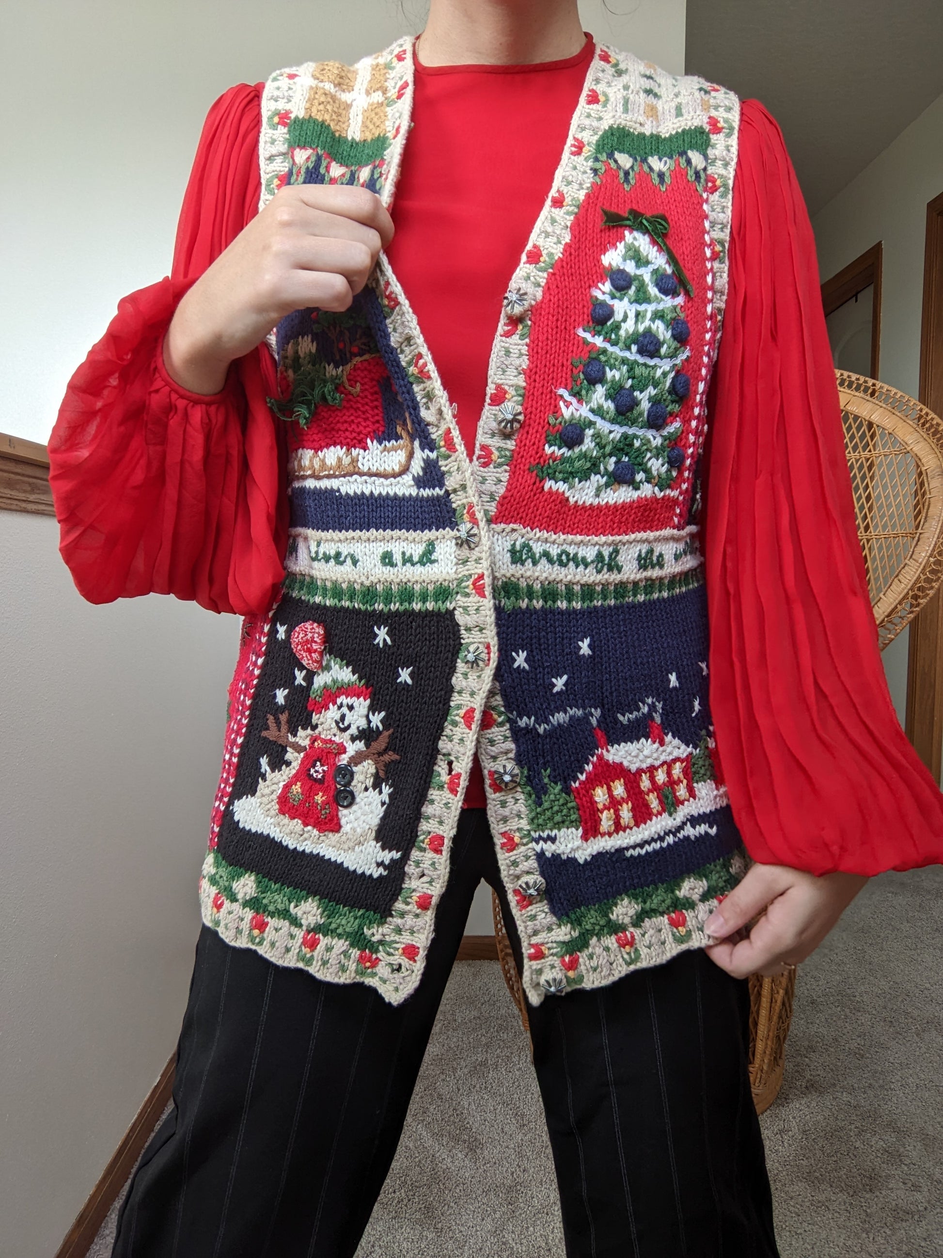 1980s Holiday Vest Vest Rad Bonnie's Vintage
