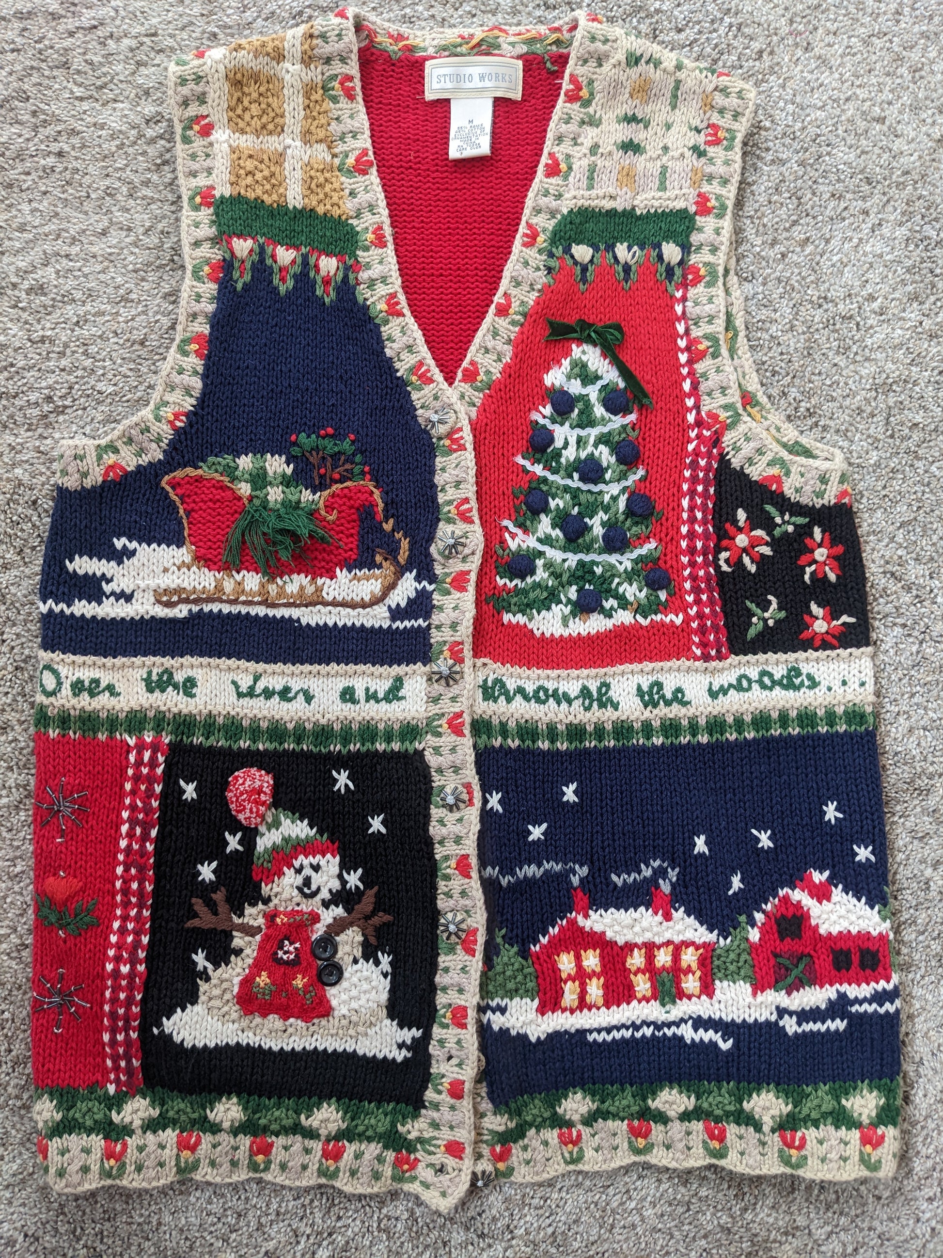 1980s Holiday Vest Vest Rad Bonnie's Vintage