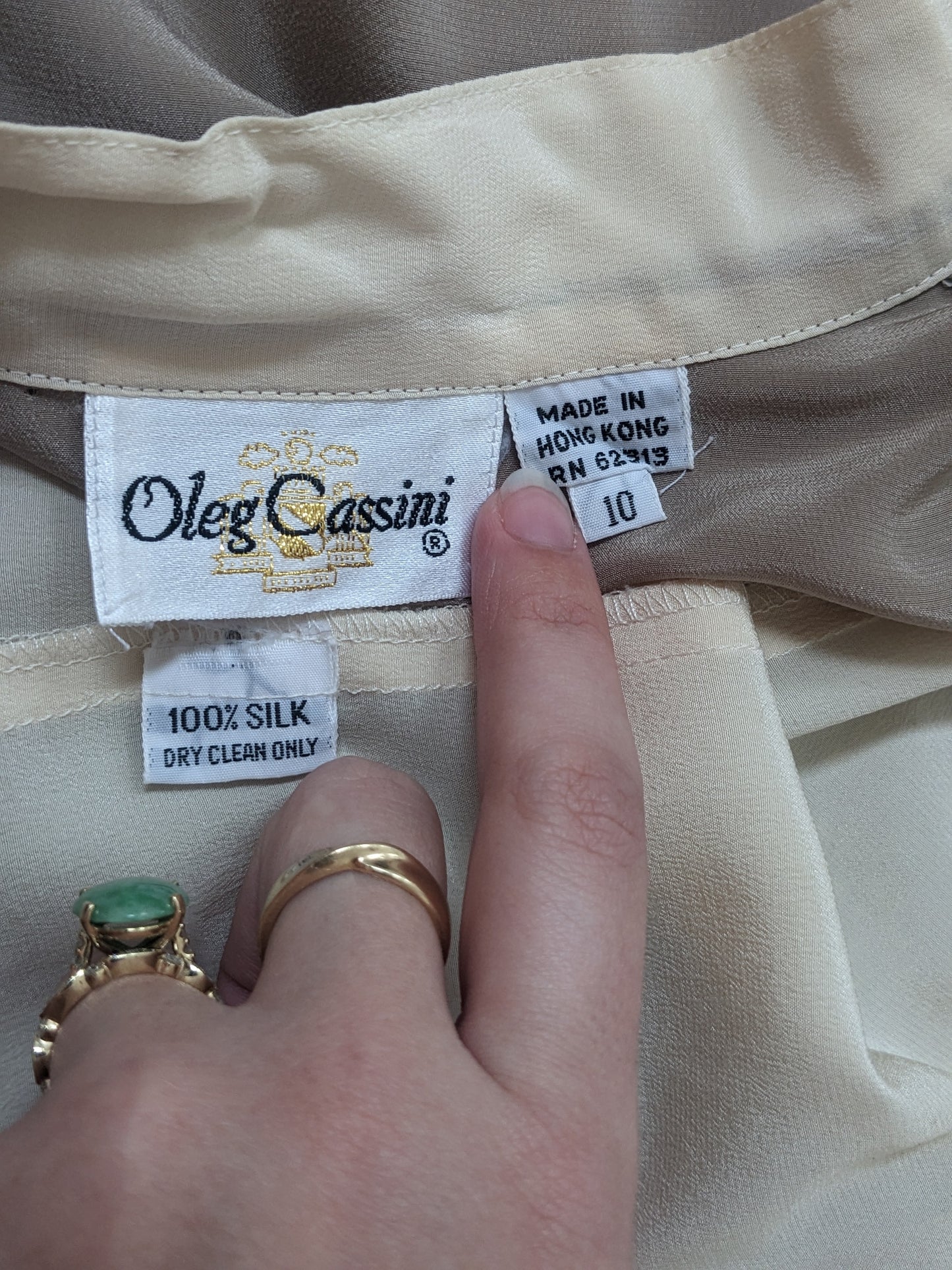 1970s-80s Oleg Cassini Silk Top