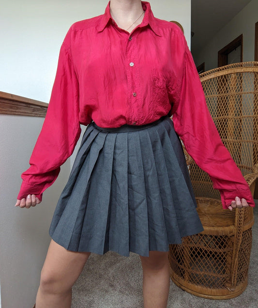 1990s Pink Raspberry Button Down Button Down Shirt Rad Bonnie's Vintage