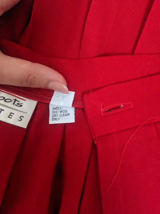 1990s Cherry Red Pleated Mini Skirt Skirt Rad Bonnie's Vintage