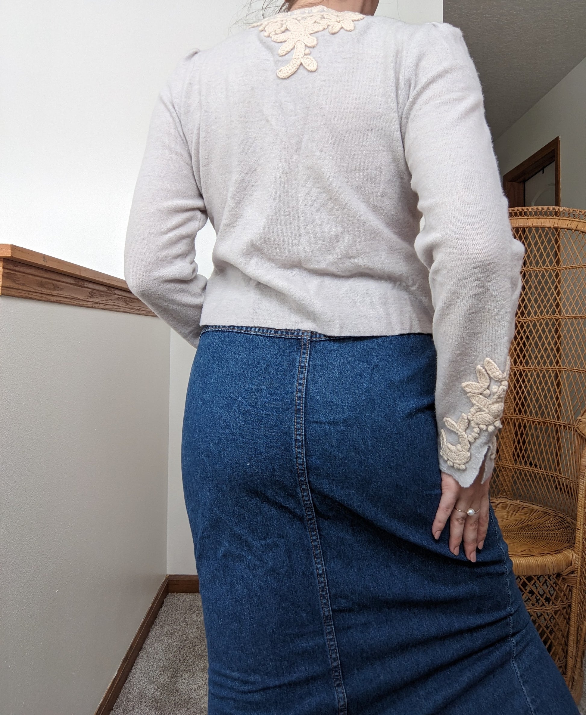 Y2k 100% lambswool Sparrow Anthropolgie Cardigan Sweater Rad Bonnie's Vintage