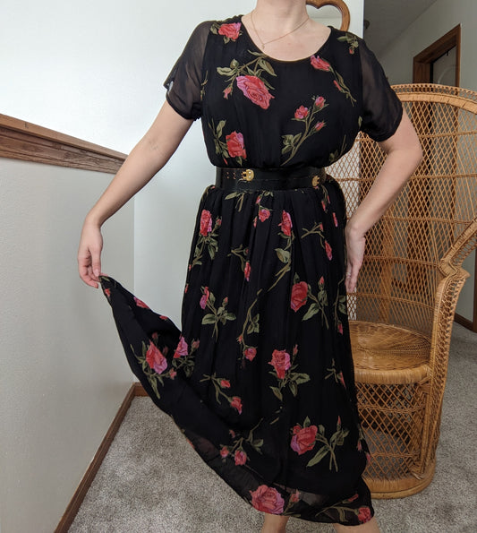 1990s rose print set Rad Bonnie's Vintage