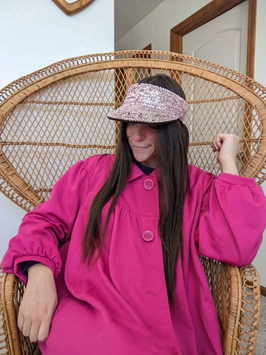 1990s pink sequin visor Rad Bonnie's Vintage
