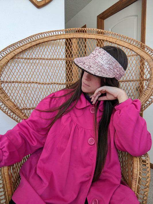 1990s pink sequin visor Rad Bonnie's Vintage