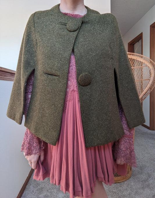 1960s olive cape Rad Bonnie's Vintage