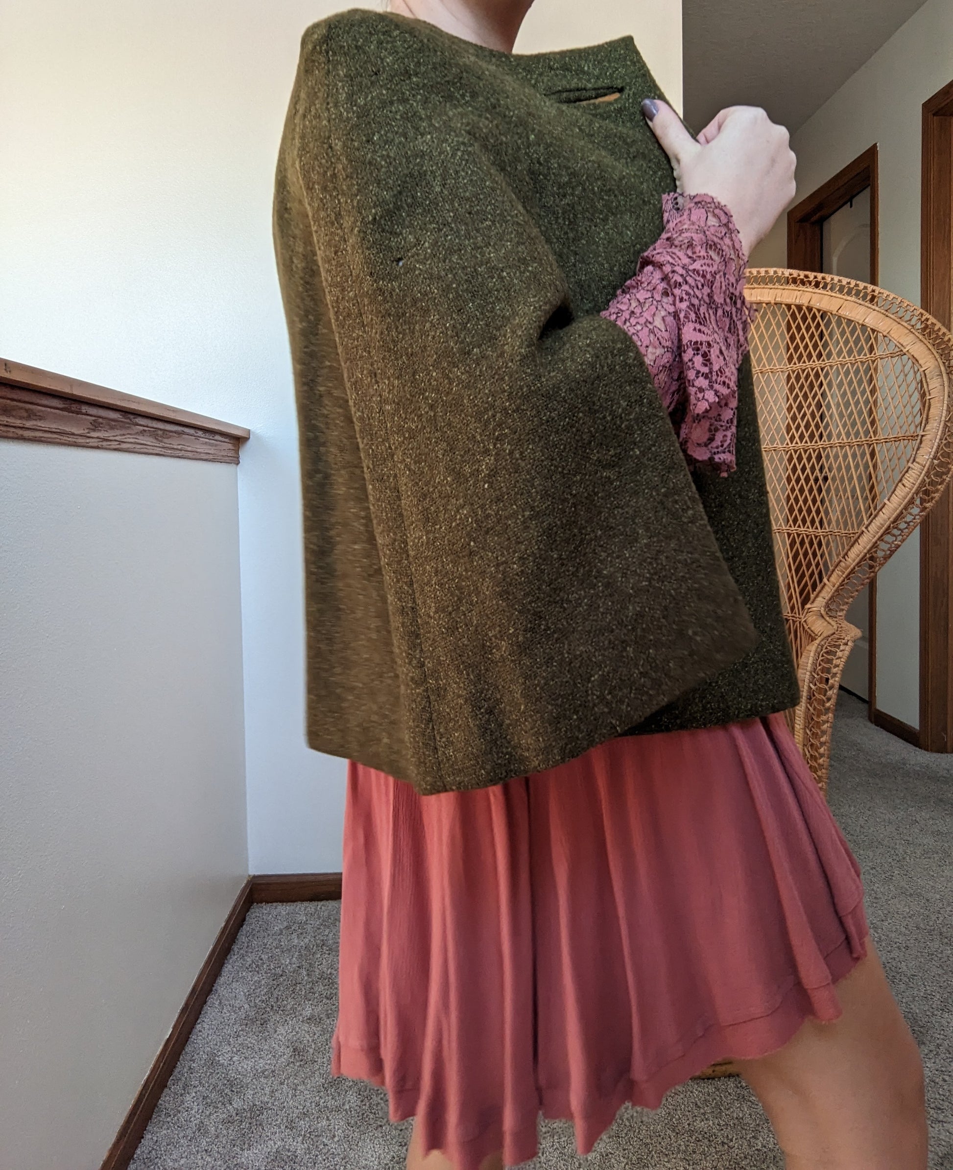 1960s olive cape Rad Bonnie's Vintage